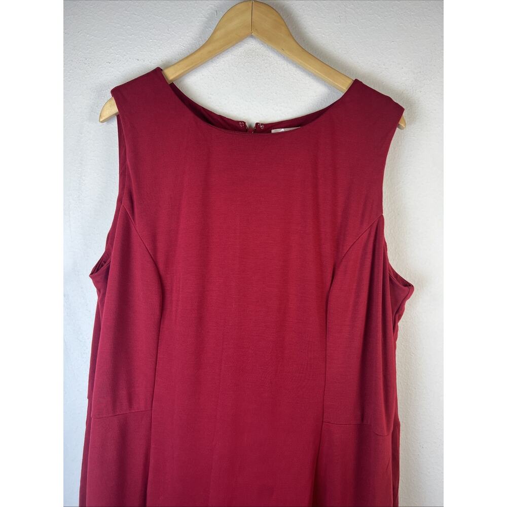 Chico's 3 XL chicos Mini Dress knit Sleeveless Red Rayon Blend Modern Chic - Picture 4 of 10